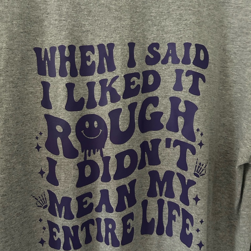 Gildan Gray Tee with Purple Graphic